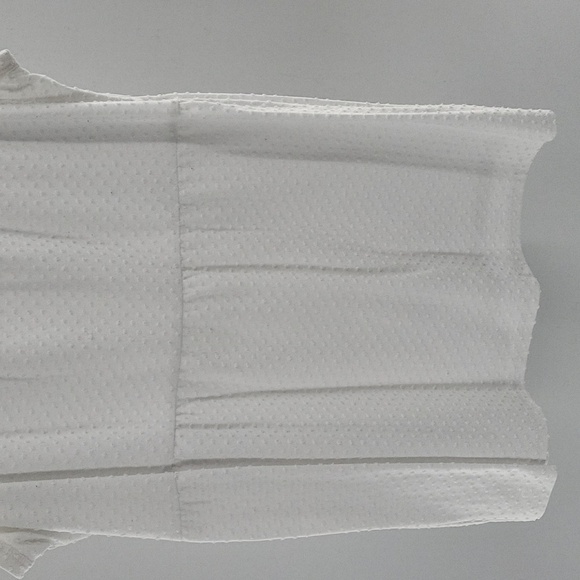 Lane Bryant White Dotted Swiss Tiered Tank Top - Picture 5 of 11